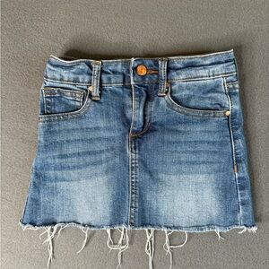 Joe’s Denim Mini Skirt with Frayed Hem
